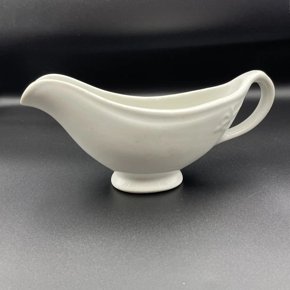 Vintage USQMC Shenango China Military Restaurant Ware Gravy Boat White USA